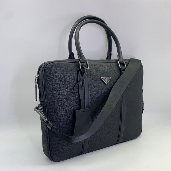 Мужской портфель Prada мужской кожа черный 52104-2