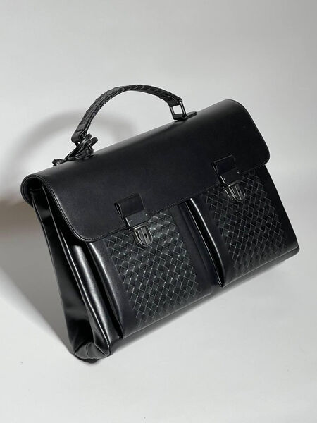 Мужской портфель Bottega Veneta мужской кожа черный 132086-2
