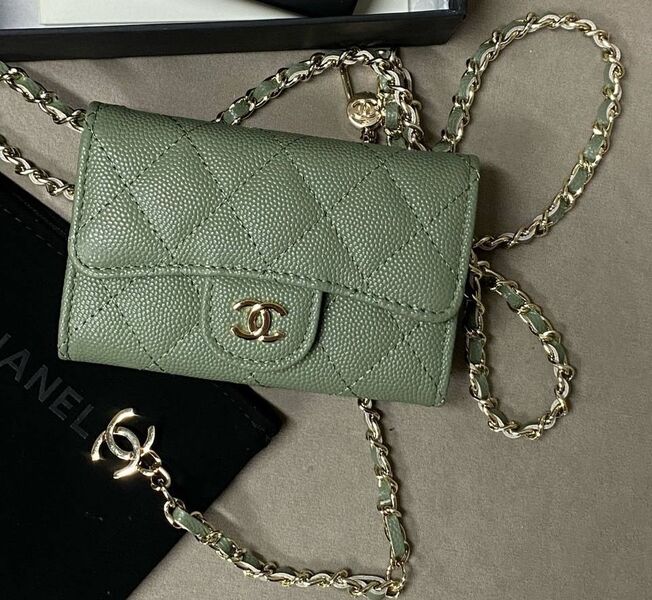 Сумка Chanel Micro женский кожа болотный 187924