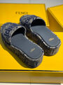 Шлепки Fendi женский текстиль графитовый 188767-5