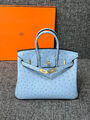 Сумка Hermès Birkin 25 Ostrich Mykonos Gold Hardware женский кожа бирюзовый 122721-4