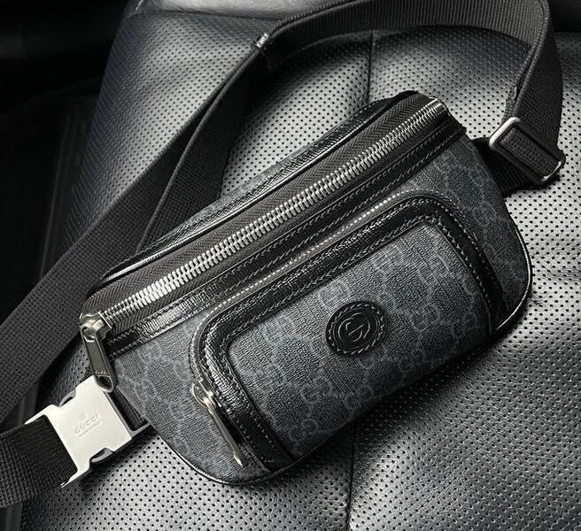 Мужская сумка слинг Gucci мужской кожа черный 147905
