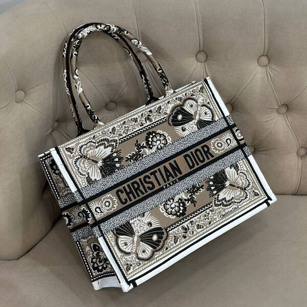 Сумка Christian Dior Book 36 женский текстиль бежевый 133089-2