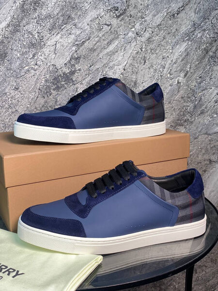 Мужские кеды Burberry мужской кожа синий 145692-5
