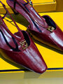 Туфли Fendi женский кожа бордовый 188797-2