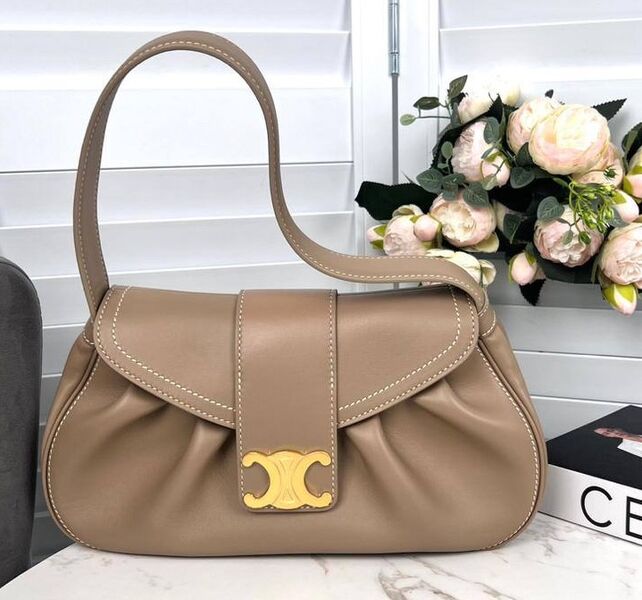 Сумка Celine Polly женский кожа бежевый 156101