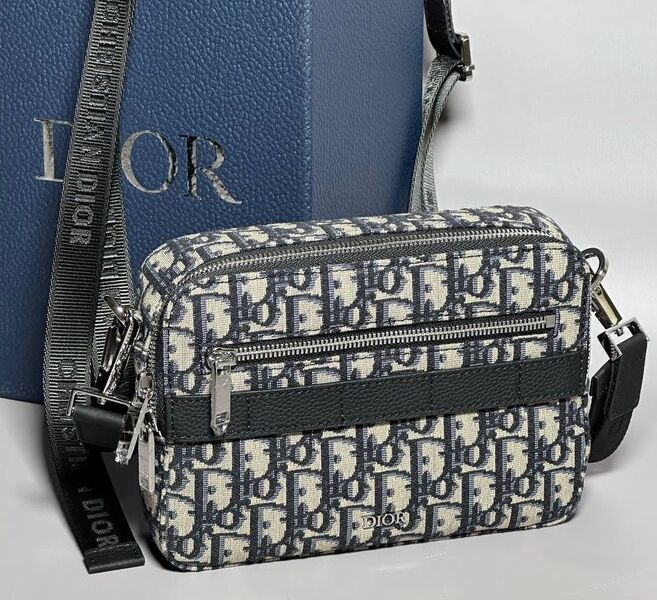 Мужская сумка мессенджер Christian Dior мужской текстиль бежевый 150130
