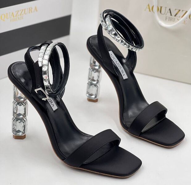 Босоножки Aquazzura женский кожа epi черный,коричневый 105441