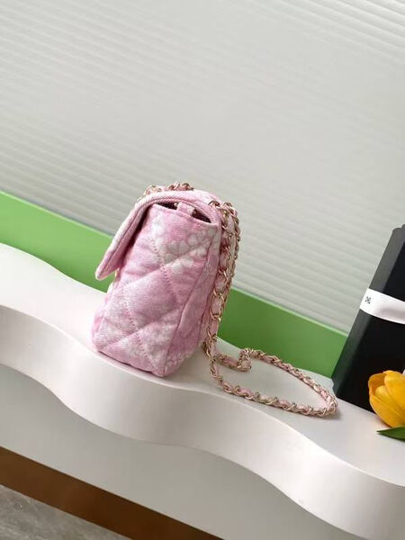 Сумка Chanel женский текстиль розовый 192438-2
