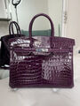 Сумка Hermès Birkin 35 женский кожа фиолетовый 140346-4