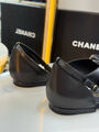 Балетки Chanel женский кожа черный 184551-6
