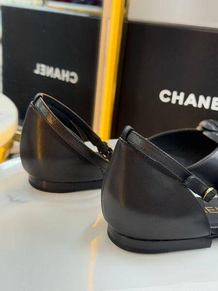 Балетки Chanel женский кожа черный 184551-6