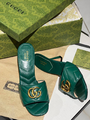 Босоножки Gucci женский кожа болотный 12260-2