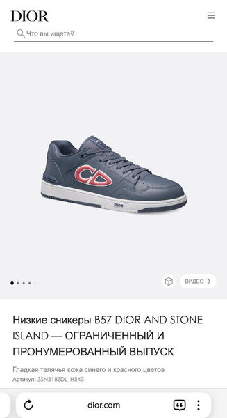 Мужские кроссовки Christian Dior мужской кожа синий 168685-7