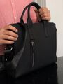 Мужской портфель Hermès мужской кожа черный 52080-5