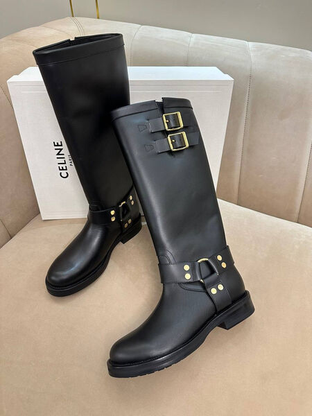 Сапоги Celine женский кожа черный 127504-6