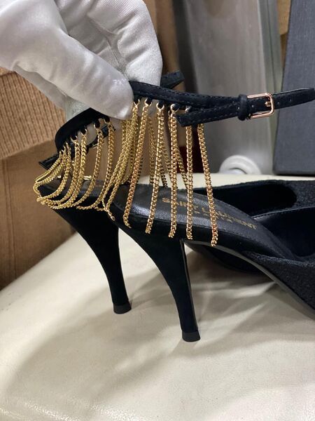 Туфли Saint Laurent женский текстиль черный 80992-2