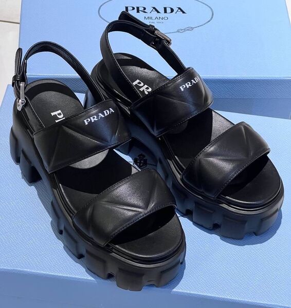 Сандалии Prada женский кожа черный 117029