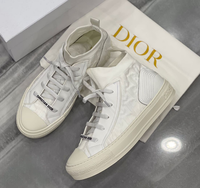 Кеды высокие Christian Dior женский кожа белый 25759