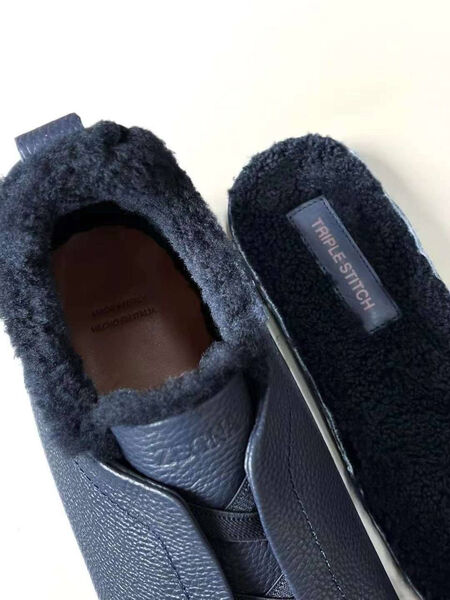 Мужские кеды Zegna мужской кожа синий 165928-10