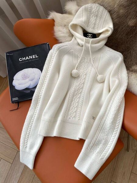 Худи Chanel женский вязаная ткань белый 171887-4