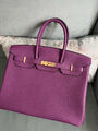 Сумка Hermès Birkin 35 женский кожа фиолетовый 139843-4