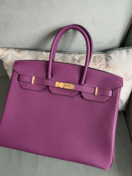 Сумка Hermès Birkin 35 женский кожа фиолетовый 139843-4