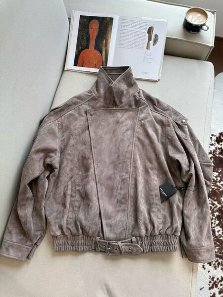 Куртка Saint Laurent женский замша графитовый 196676-7