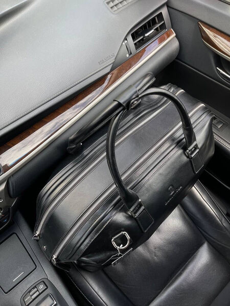 Дорожная сумка Zegna мужской кожа черный 121093-3