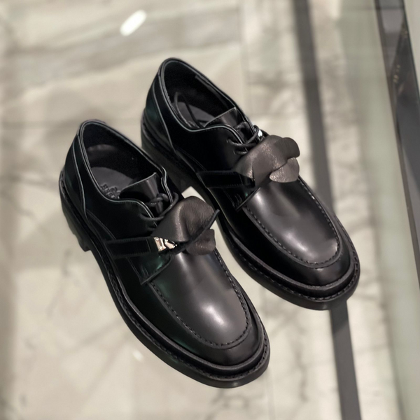 Дерби Hermès женский кожа черный 16349-2