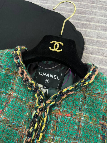 Пиджак Chanel женский твид болотный 132701-4
