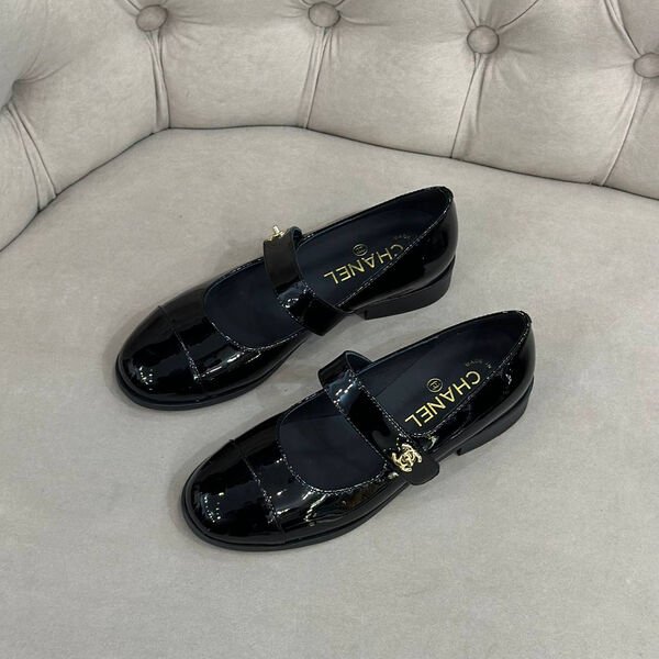 Туфли Chanel женский кожа черный 128592-2