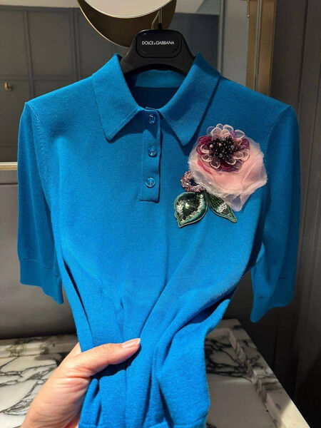 Поло Dolce & Gabbana женский темно-синий 148436