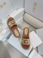 Шлепки Christian Dior женский кожа бежевый 105205-2
