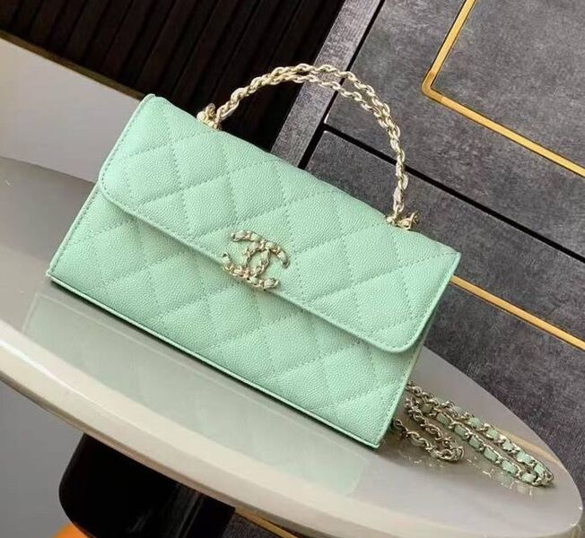 Сумка Chanel женский кожа болотный 189751
