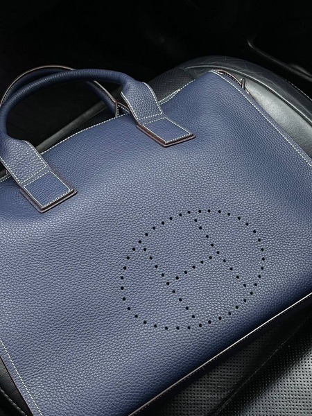 Мужской портфель Hermès мужской кожа синий 96808-4