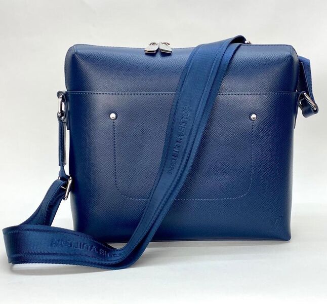 Мужская сумка мессенджер Louis Vuitton мужской кожа синий 77909