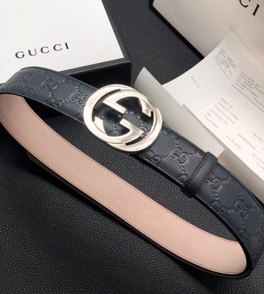 Мужской ремень Gucci мужской кожа синий 52353