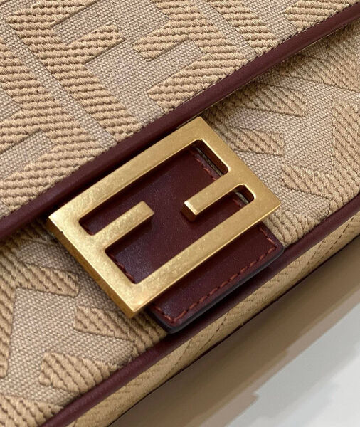 Сумка Fendi Baguette женский текстиль бежевый 142097-7
