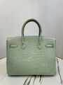 Сумка Hermès Birkin 30 женский кожа болотный 162964-2