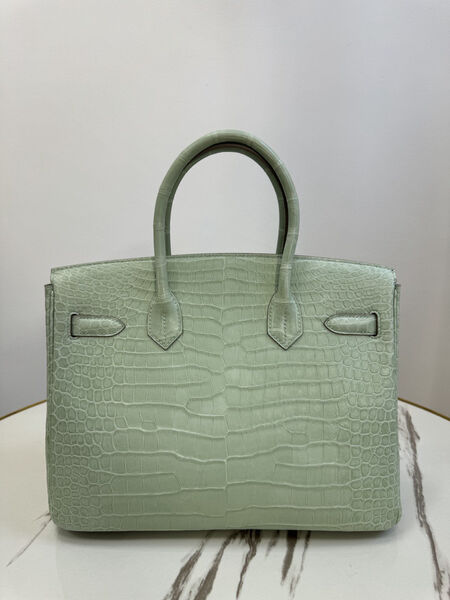 Сумка Hermès Birkin 30 женский кожа болотный 162964-2