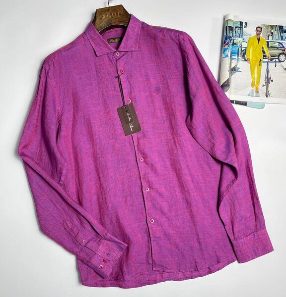 Мужская рубашка Loro Piana мужской фиолетовый 154640