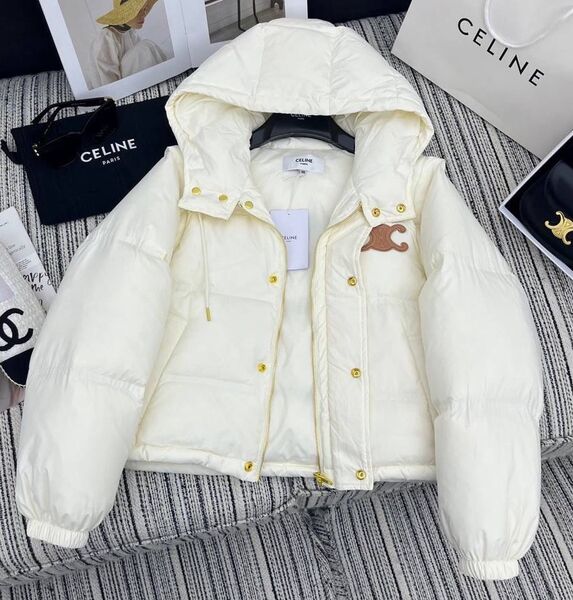 Пуховик Celine женский белый 125898