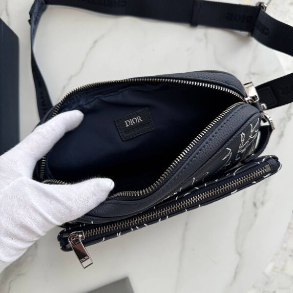 Мужская сумка мессенджер Christian Dior мужской кожа черный 194532-3