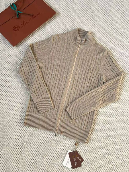 Мужской кардиган Loro Piana мужской вязаная ткань бежевый 165486-5