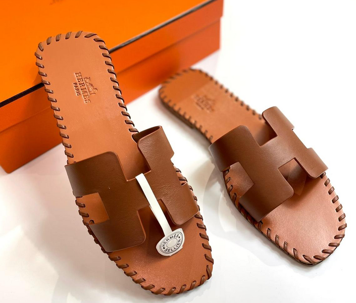 Шлепки Hermès женский кожа 89551
