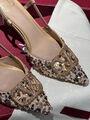 Туфли Valentino женский пайетки бежевый 135829-3
