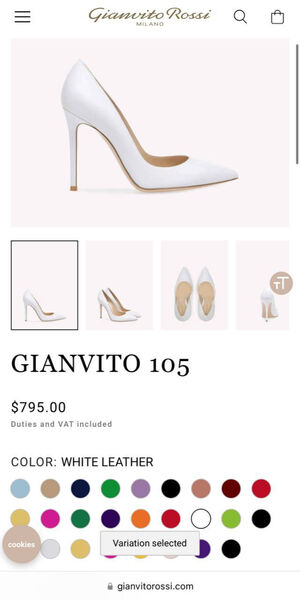 Туфли Gianvito Rossi женский кожа белый 80058-3
