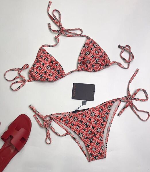 Купальник Louis Vuitton женский бордовый 37227