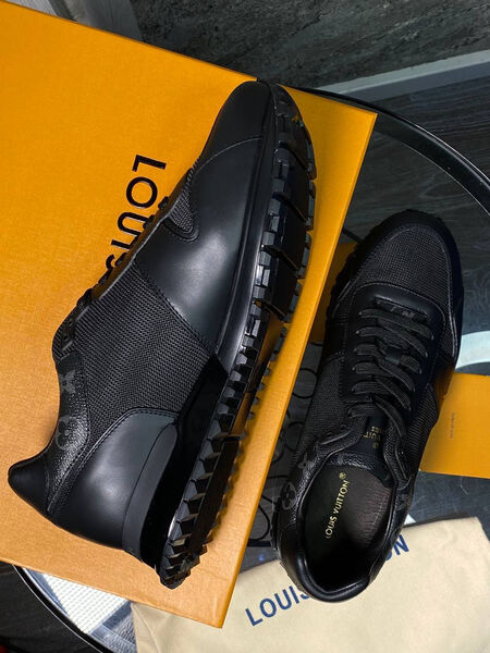 Мужские кроссовки Louis Vuitton мужской кожа черный 140492-6